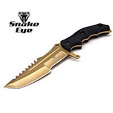 Snake Eye Tactical Black Full Tang Fixed Blade Combat Style Knife 8.5" Overall Outdoors Camping Hunting