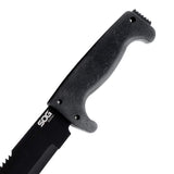SOG SOGfari 18" Machete MC02-N - Hardcased Black Blade w/Saw Back, Rubber Handle, Nylon Sheath