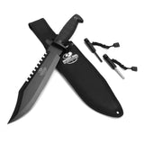 MOSSY OAK Survival Knife 10-inch Fixed Blade Hunting Bowie Knife with Sharpener and Fire Starter
