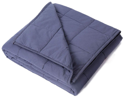 Weighted Blanket 5 lbs 36" x 48" for 30-70 lbs, 100% Cotton Fabric Throw Blankets 2.0, Dark Gray