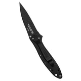Kershaw Leek, Black Folding Knife (1660CKT); 3” 14C28N Sandvik Steel Blade, 410 Stainless Steel Handle, Both DLC-Coated; SpeedSafe Assisted Opening, Liner Lock, Tip Lock, Reversible Pocketclip; 3 OZ.