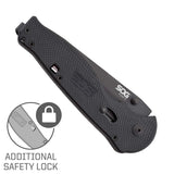 SOG Folding Knife Pocket Knife - “Flash II Tanto” TFSAT8-CP Spring Assisted Knife with 3.5” Black TiNi Straight Edge Knife Blade + Tactical Knife Grip