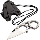 SOG Small Fixed Blade Knives - Snarl 2.3 Inch Sheepsfoot Blade, Belt Knife and Boot Knife w/Survival Knife Sheath and Neck Knife Chain (JB01K-CP)
