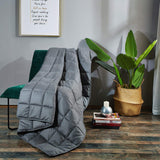 Weighted Blanket(15 lbs, 48''x72'', Twin Size), Blanket with 100% Cotton Material and Glass Beads-Dark Grey