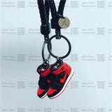Handcrafted AJ1 "Bred/Banned" 3D Keychain with Box and Bag