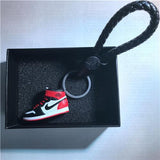 Handcrafted AJ1 "Black Toe" 3D Keychain with Box and Bag